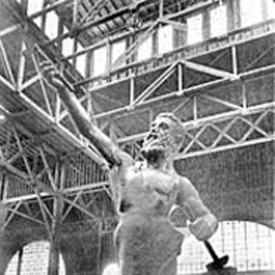A statue of the Roman god Vulcan still stands, 100 years after the St. Louis World's Fair