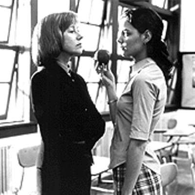 Helen Mirren and Katie Holmes in Teaching Mrs. Tingle, which is flecked with delicious malice