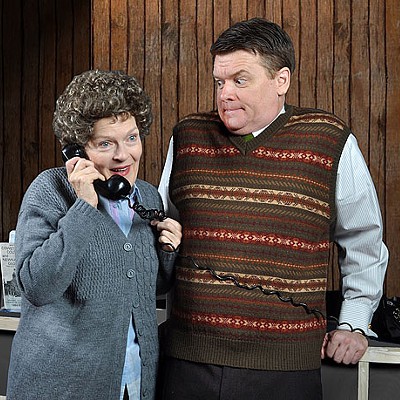Carol Schultz and John Scherer in the Rep's The Foreigner.