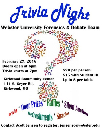 Webster University Forensics & Debate Trivia Night