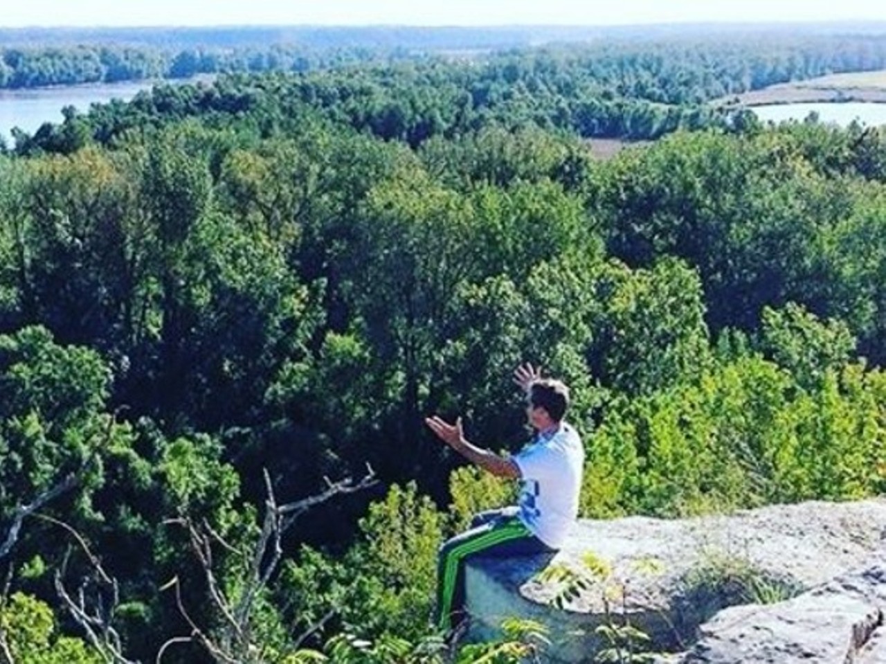 Klondike Park also has a lookout bluff, where you'll have scenic views of both the Katy Trail and the Missouri River Valley. Don't miss it. Photo courtesy of Instagram / canaday54321.