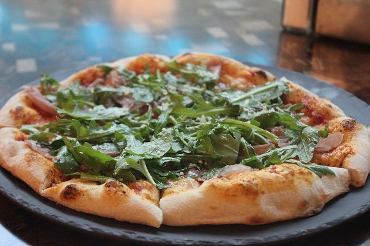 Cibare
777 River City Casino Boulevard, 888-578-7289
Yes, there's an actual Neapolitan-style oven within this new restaurant at the River City Casino, and the pies they're making here are among the most delicious, and authentic, in town. Try the prosciutto e arugula (pictured) for a taste of how they really do it in Naples. You may never go back to St. Louis-style pizza again. Photo by Sarah Fenske.