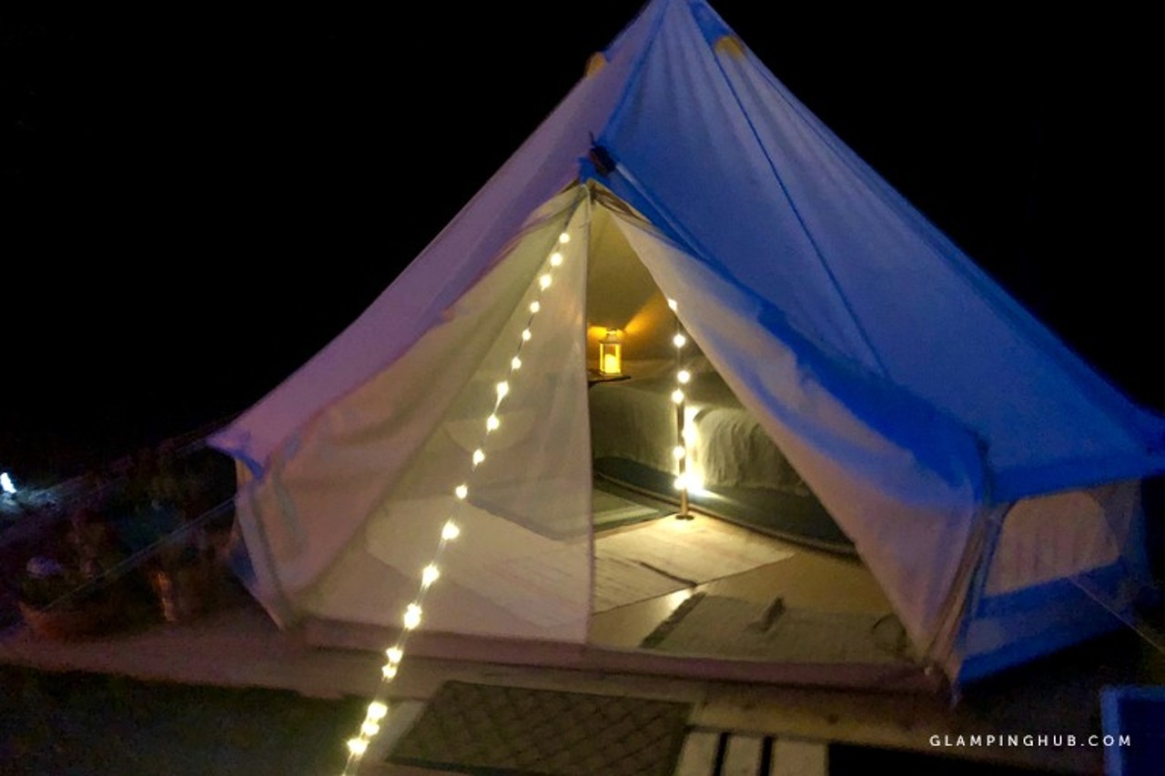 Unique Bell Tent Accommodation with Private Fire Pit in Lewistown, Illinois
"This amazing glamping accommodation is located in Lewistown, Illinois, and welcomes up to four guests to experience an unforgettable retreat on a working flower farm. This unique bell tent boasts a comfortable full-size bed with a separate bathroom and an outdoor shower just a short walk away."
Book this unit at GlampingHub.com