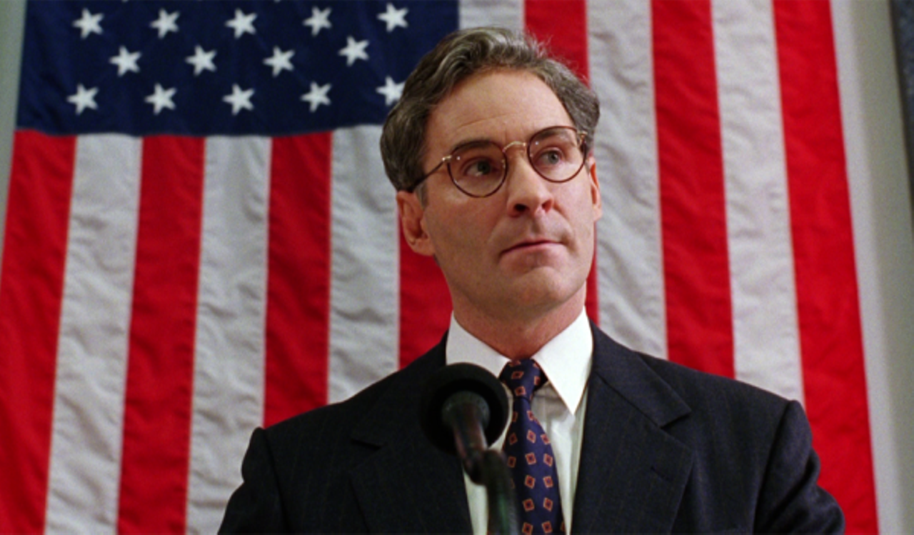 Kevin Kline as presidential stand-in David Kovic, Dave (1993)
Kline's David Kovic has an uncanny resemblance to President Bill Mitchell (both played by Kline, of course) and is asked to fill in for President Mitchell. "I had a couple of ideas that I wanted to share with the country," Kline says. Other than in the world of Dave, where else could someone who merely looks like a politician do a better job than an actual politician? The real world, you say? Touche.