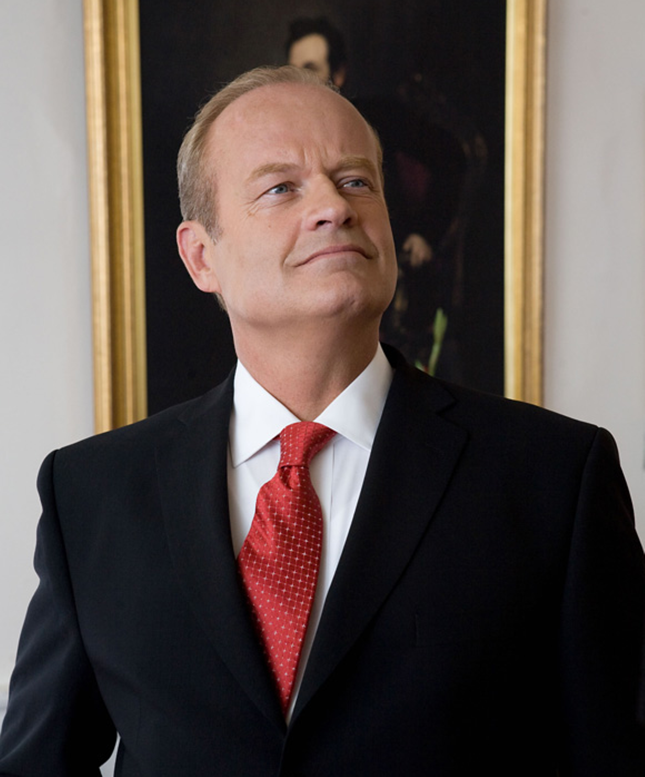 Kelsey Grammer as President Andrew Boone in Swing Vote (2008)
Before Joe the Plumber (remember him?) came into the spotlight in October 2008, Swing Vote's Bud (Kevin Costner), determined the outcome of a presidential election. Bud's a good ol' boy who knows nothing about politics and Grammer's the president. But Bud's vote is the deciding one, so he gets to play football with the secret service, of course. Grammer has the proverbial beer with Bud and the credits roll before we know which way Bud was swinging.