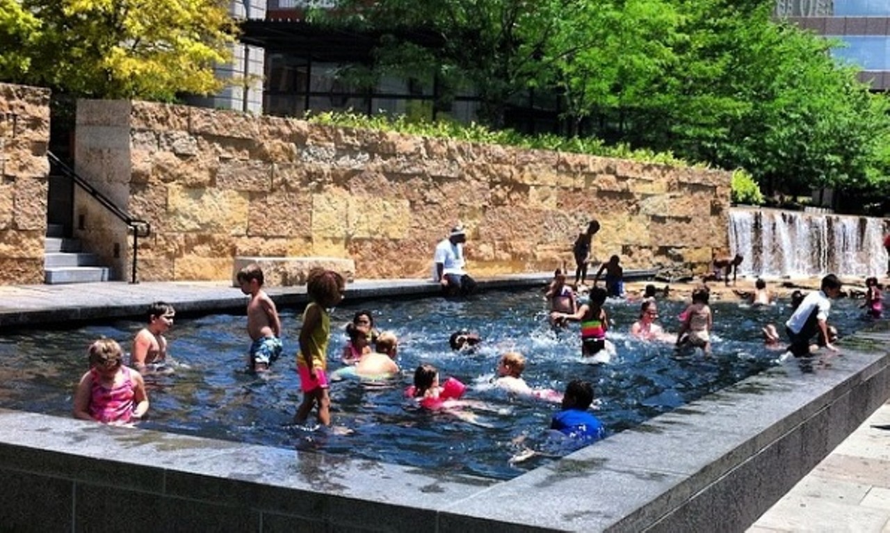 The city pools are closing -- and the splash pads at Tower Grove and Citygarden need a velvet rope and a bouncer to deal with all the action. Photo courtesy of Instagram / citygarden.