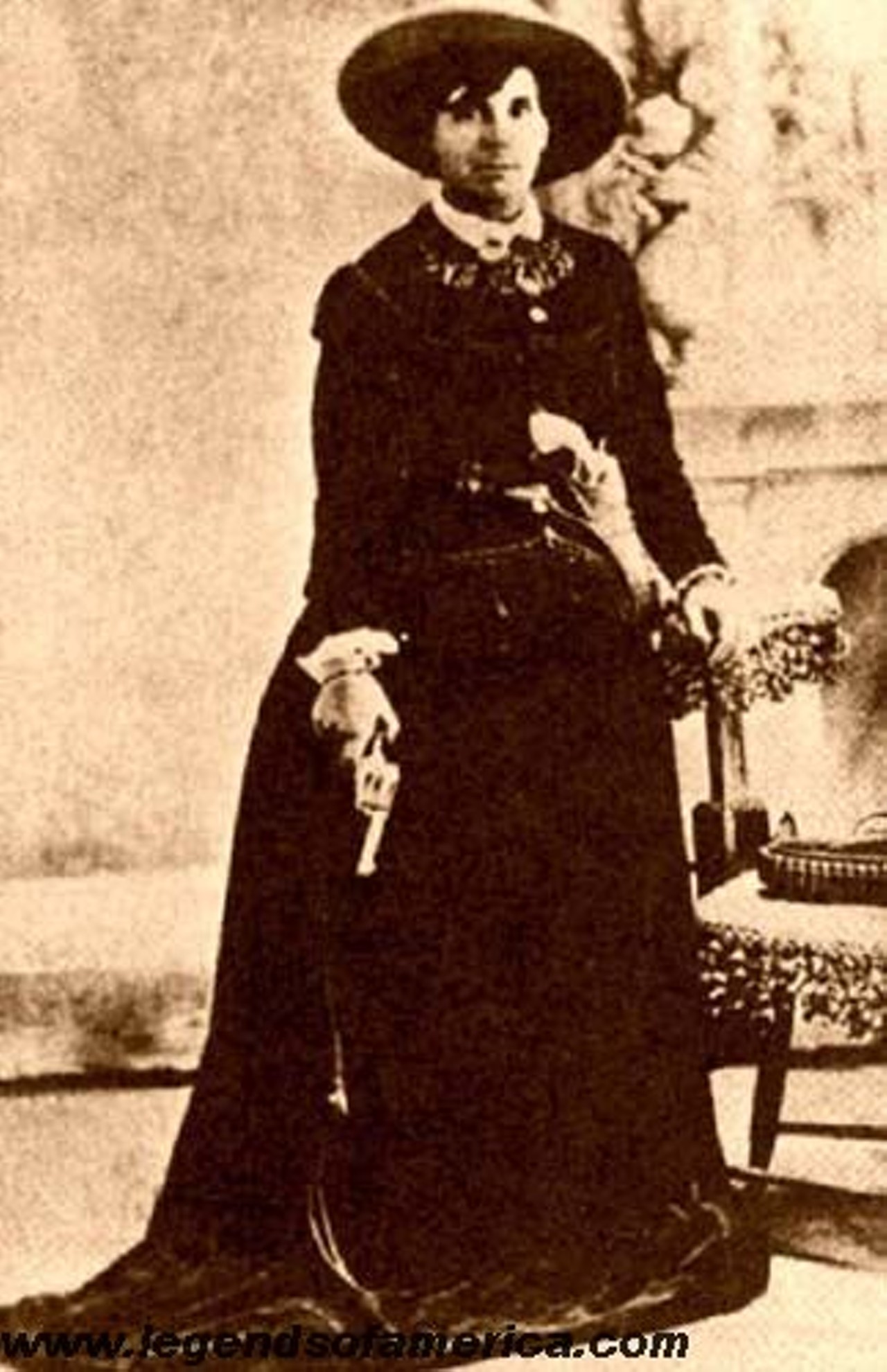 Belle Starr
Sure, packing a six-gun to steal horses isn't the most ladylike behavior. Nor is hanging out with the James gang. But hey, Belle Starr always wore a velvet riding habit and rode sidesaddle. Which just proves that you can still be a badass while behaving ostensibly like a lady.