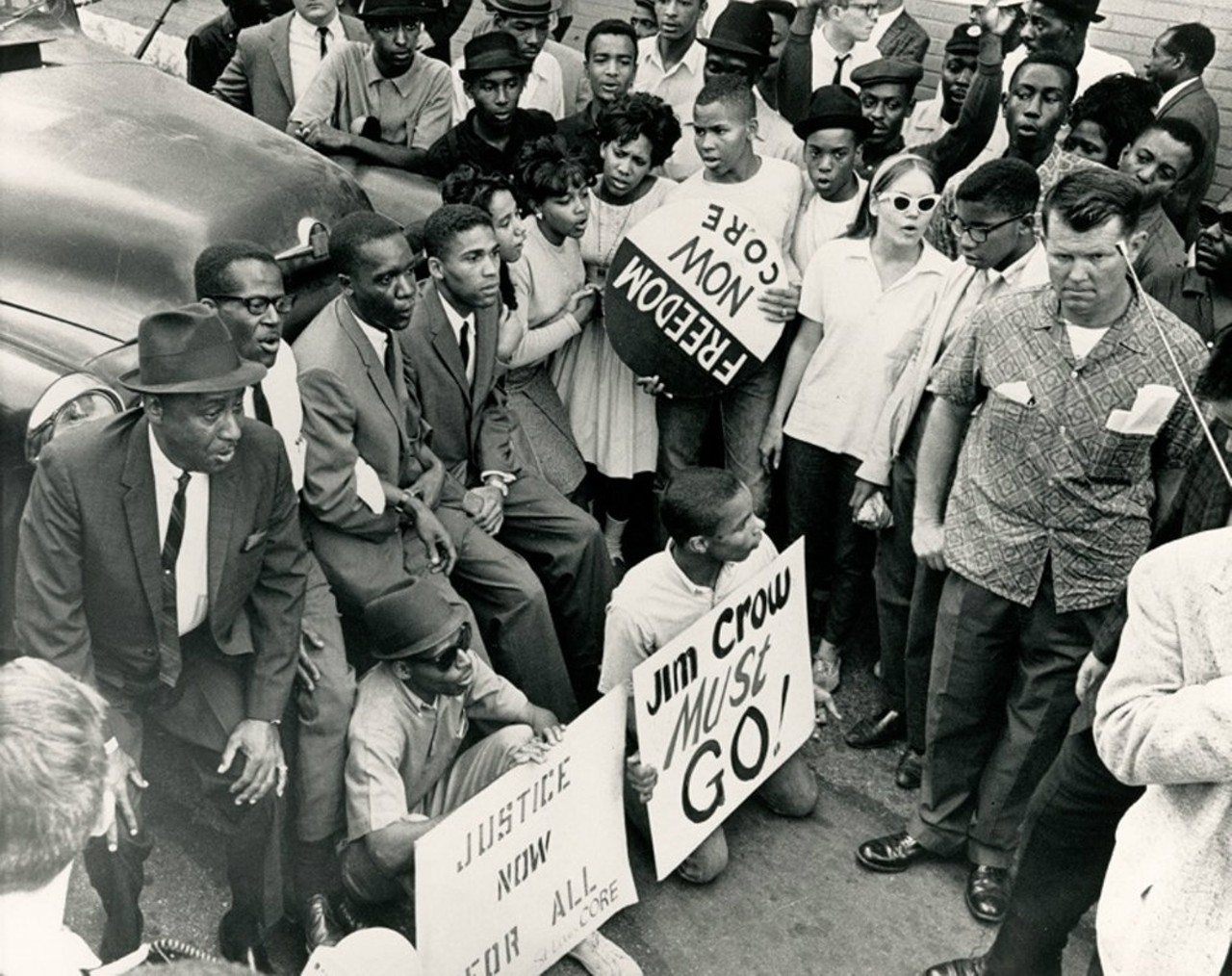 #1 in Civil Rights
Mondays, Wednesdays-Sundays, 10 a.m.-5 p.m. Continues through April 15, 2018. Missouri History Museum, 
Lindell Blvd. & DeBaliviere Avenue, St. Louis. 
Photo courtesy of the Missouri History Museum. Jefferson Bank and Trust Co. Protest, October 1963. St. Louis American image.