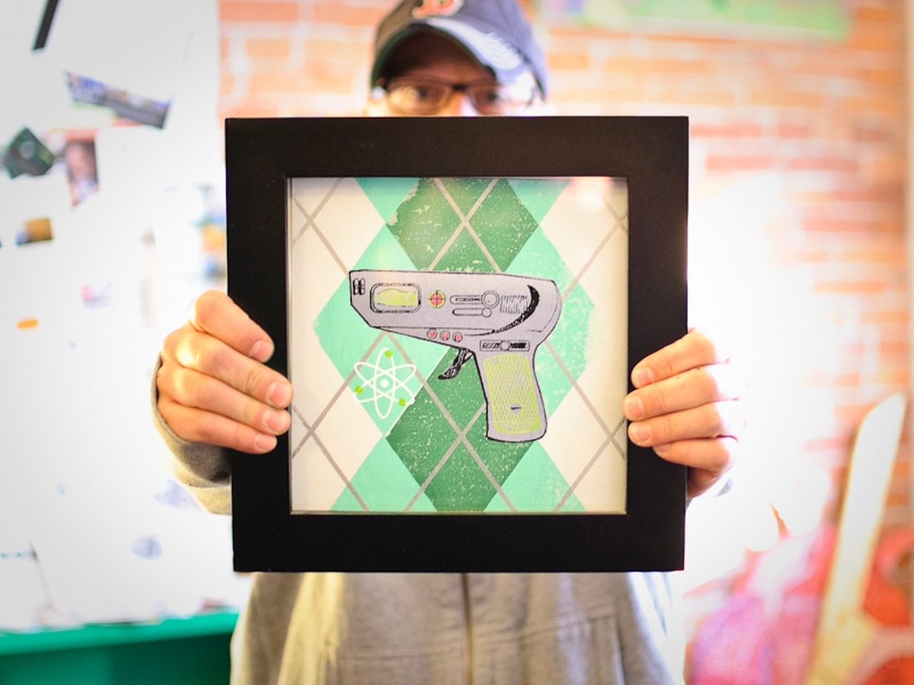 Josh Reingold was exhibiting primarily to represent the St. Louis art scene -- and his piece &ldquo;Gaygun&rdquo; plays up the retro-hip flavor.
