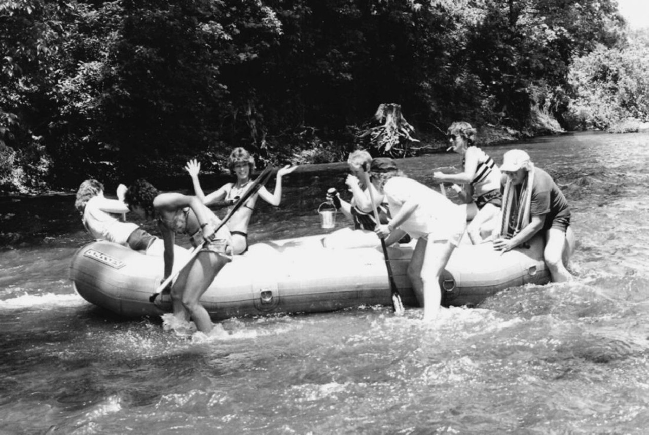 Women&#146;s Float Trip. Not to be outdone by their male counterparts, members of the St. Louis
lesbian community created an annual float trip of their own. The original outing created in the
1980s would be later sponsored by Novak&#146;s bar. (Courtesy of Betty Neeley.)