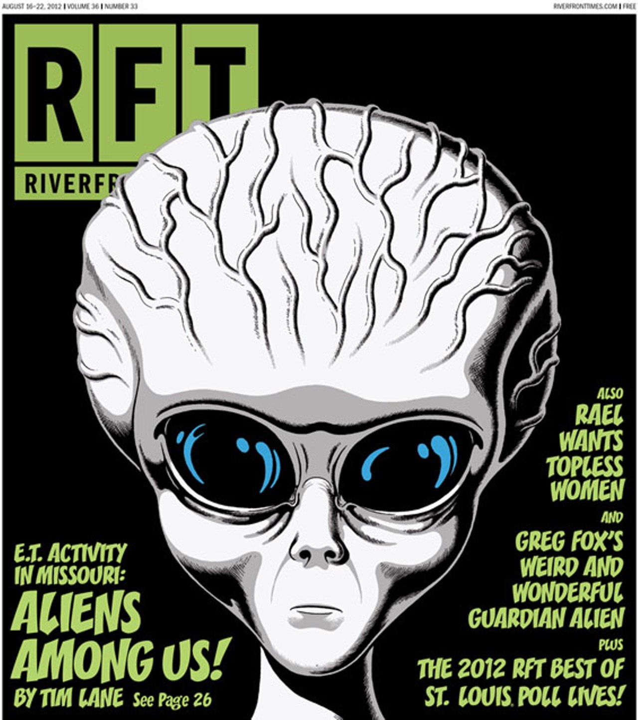 UFO and Extraterrestrial Activity in Missouri by Timothy Lane in the August 16 issue. Cover: Illustration by Tim Lane.