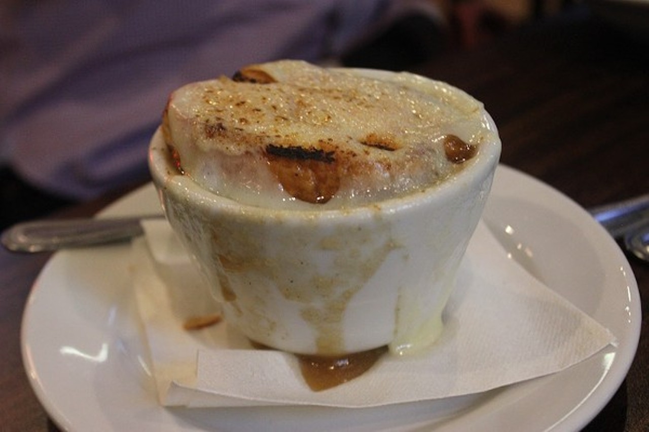 "Famous Barr" French Onion Soup
This soup that was served at the cafe inside shuttered St. Louis department store Famous Barr was so beloved that many local restaurants have a recreated version on their menu. Try the version at Circa STL (1090 Des Peres Road, Des Peres; 314-394-1196) &#151; the restaurant in Des Peres that serves classic St. Louis dishes.
Photo credit: Sarah Fenske