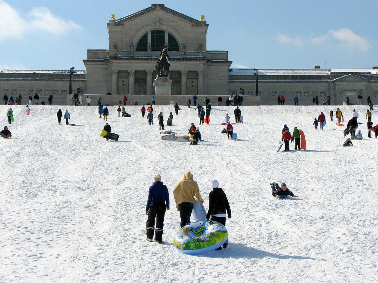 Go sledding on Art Hill.
Snow days in St. Louis were the best growing up. The two inches of snow on the ground supposedly made it too dangerous to make it to school -- but of course, it wasn't bad enough to make it to Art Hill (1 Fine Arts Dr.) for some serious sledding. Let's be honest, though; when was the last time you joined the kids in plunging down that glorious hill? Grab your coat and boots -- this is your year to let out your inner kid again. Photo courtesy of Flickr / Jim Rhodes