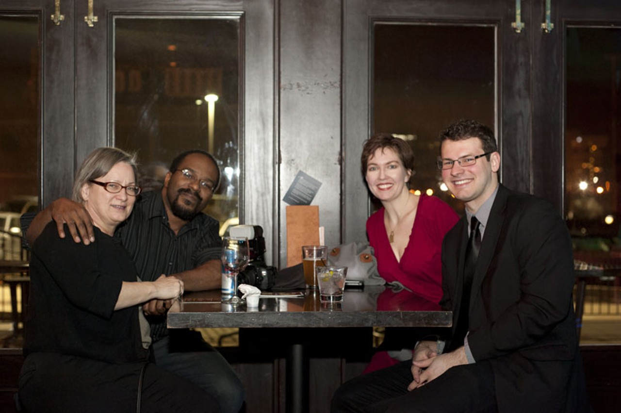 Elaine Swanger, David Wraith, Web Award nominee Kendra Holliday and Dan Peterson at the Old Rock House on Tuesday night.