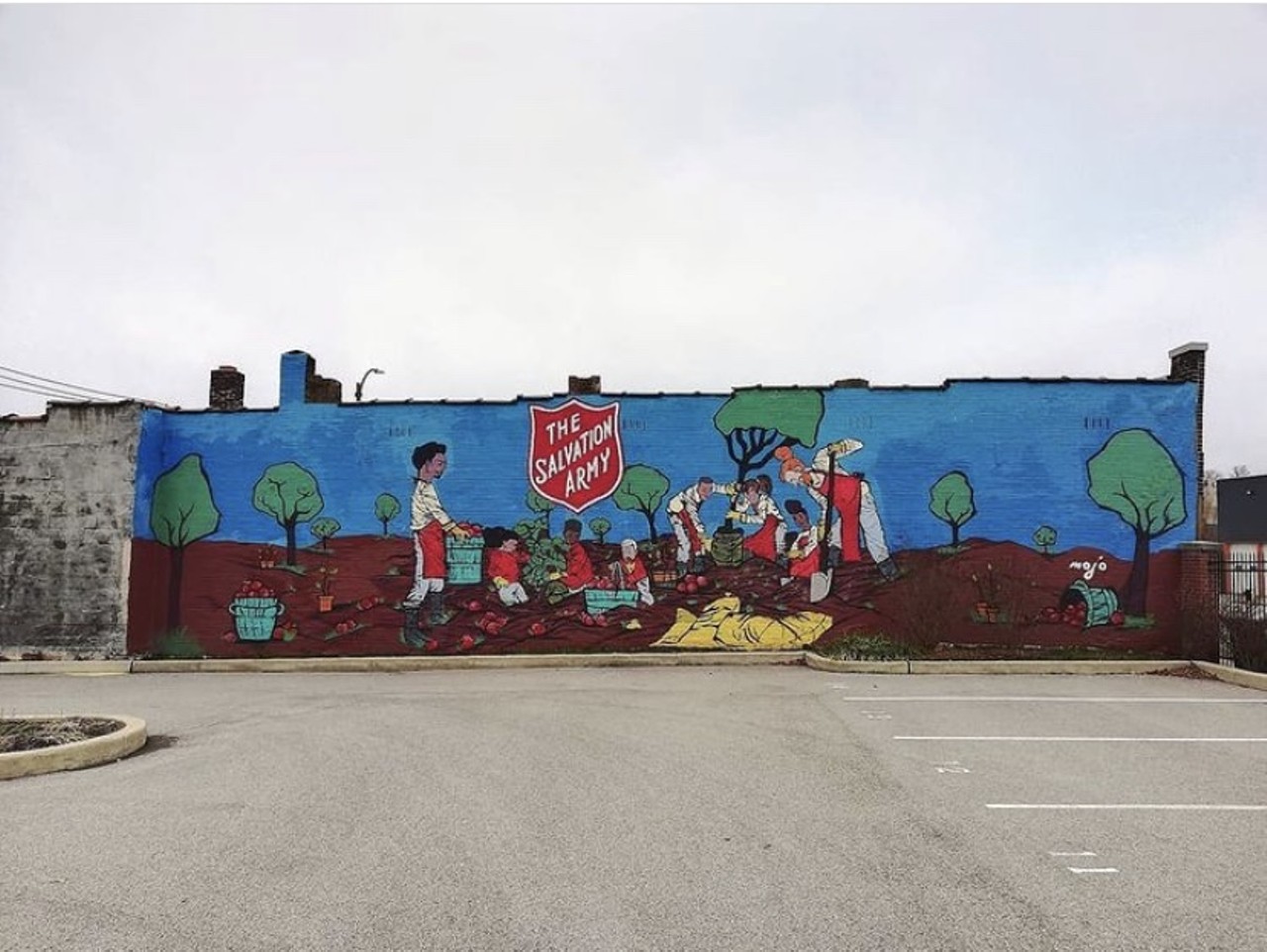 The Salvation Army&#146;s representation of community gardening
Midtown St. Louis (3038 Washington Boulevard)
Art by MOJO and The Salvation Army St. Louis 
Photo credit: Tracy Jane Weidel / @muralsofstlouis on Instagram
