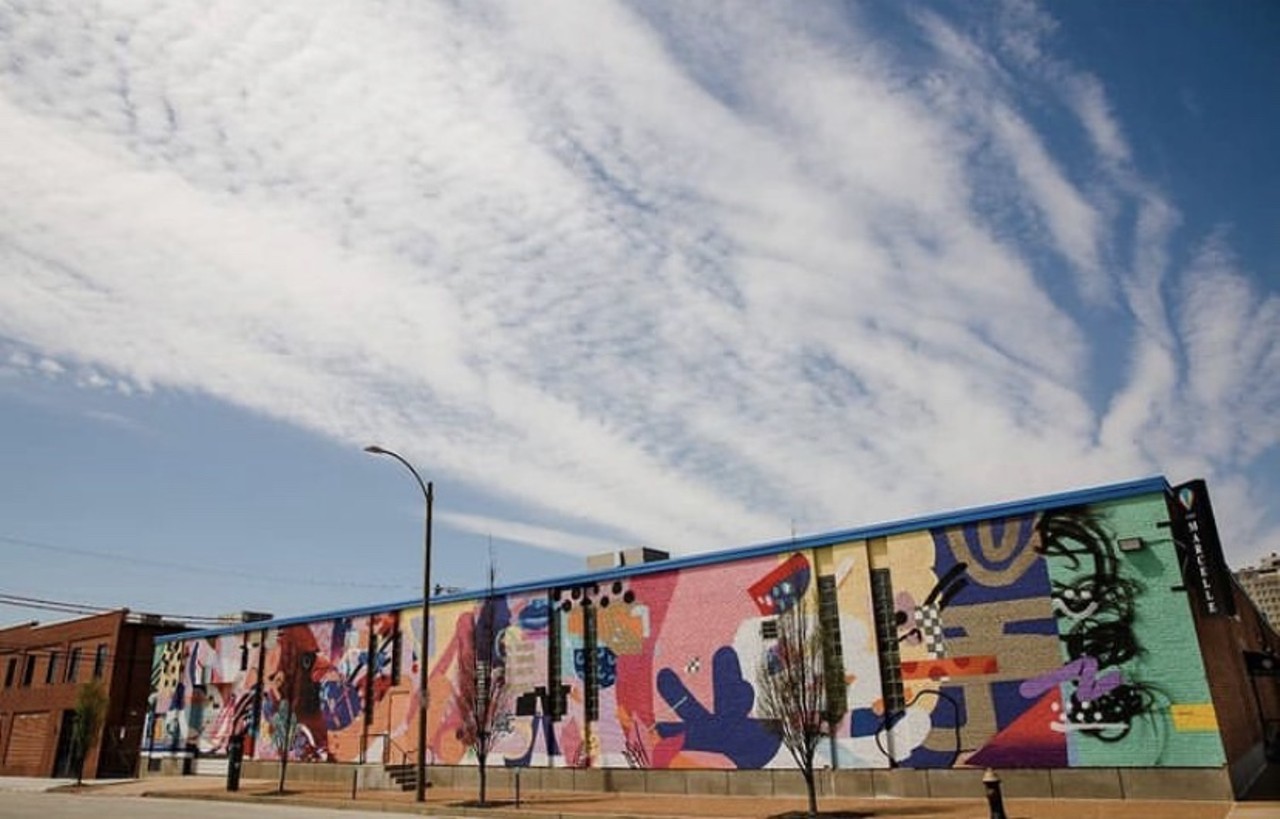 &#148;215 Feet of Love&#148;
The Grand Center Arts District (3310 Samuel Shepard Drive)
Mural by: Collaboration of Paul Artspace and Kranzberg Arts Foundation. The artist is REMIX, who created the piece.
#remixuno
Photo credit: Tracy Jane Weidel / @muralsofstlouis on Instagram