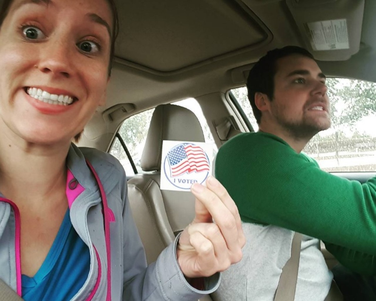 PSA: Don't vote and drive, folks. Photo courtesy of Instagram / emilyparkway.
