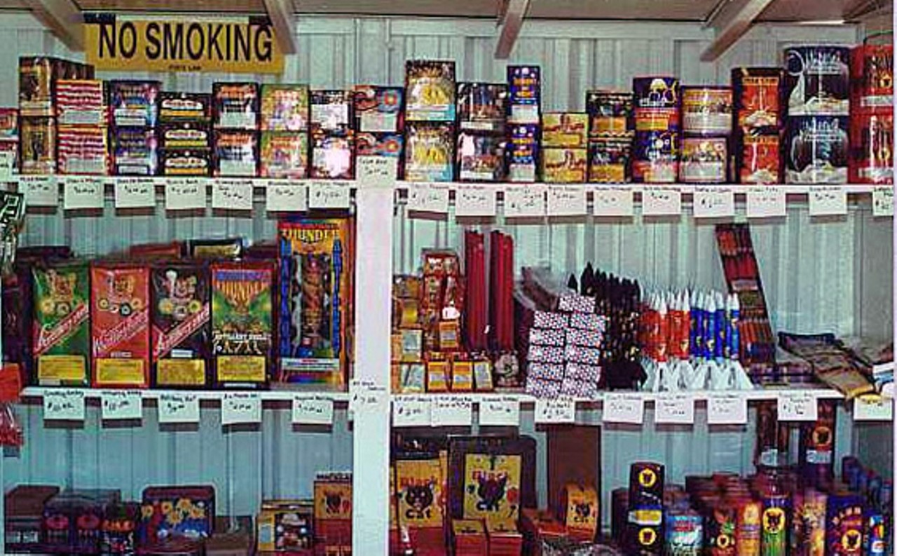 19. Fireworks stands. Ordinances prohibit the sale of fireworks in St. Louis County. The same cannot be said of St. Charles, Jefferson or Franklin counties where local officials are a bit more lax about pyrotechnics, and colorful roadside vendors are only too happy to sell you a stockpile that could rival the military firepower of, say, Paraguay. USA! USA! USA!