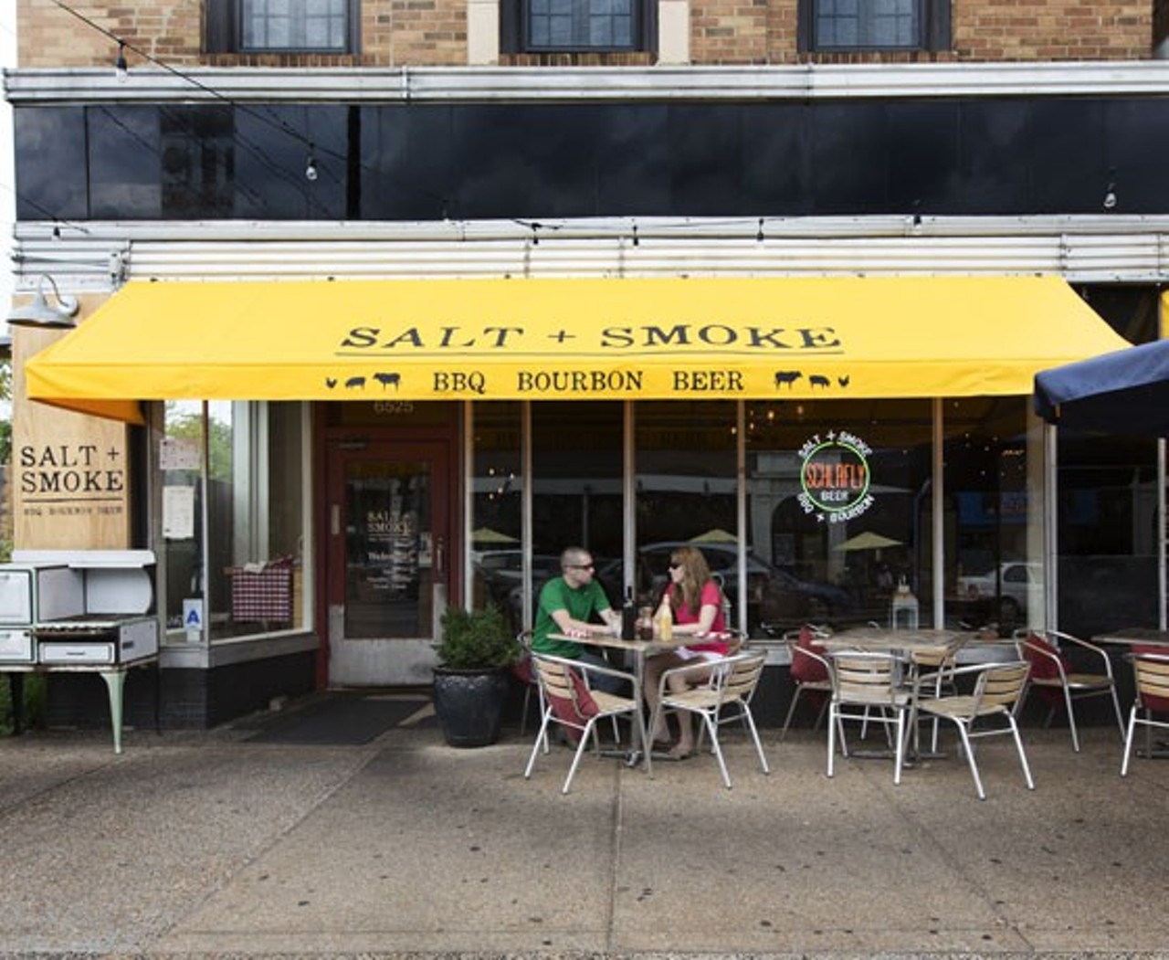 Salt + Smoke
6525 Delmar Blvd.
St. Louis, MO 63130
(314) 727-0200
It&#146;s difficult to walk through the Loop and not crave barbecue, thanks to the amazing aromas coming from Salt + Smoke. So why fight the urge? Take a seat for some sidewalk dining, complete with Texas-style barbecue, a large bourbon selection, craft beer and a great view of the Loop's street parade. Photo by Jennifer Silverberg.