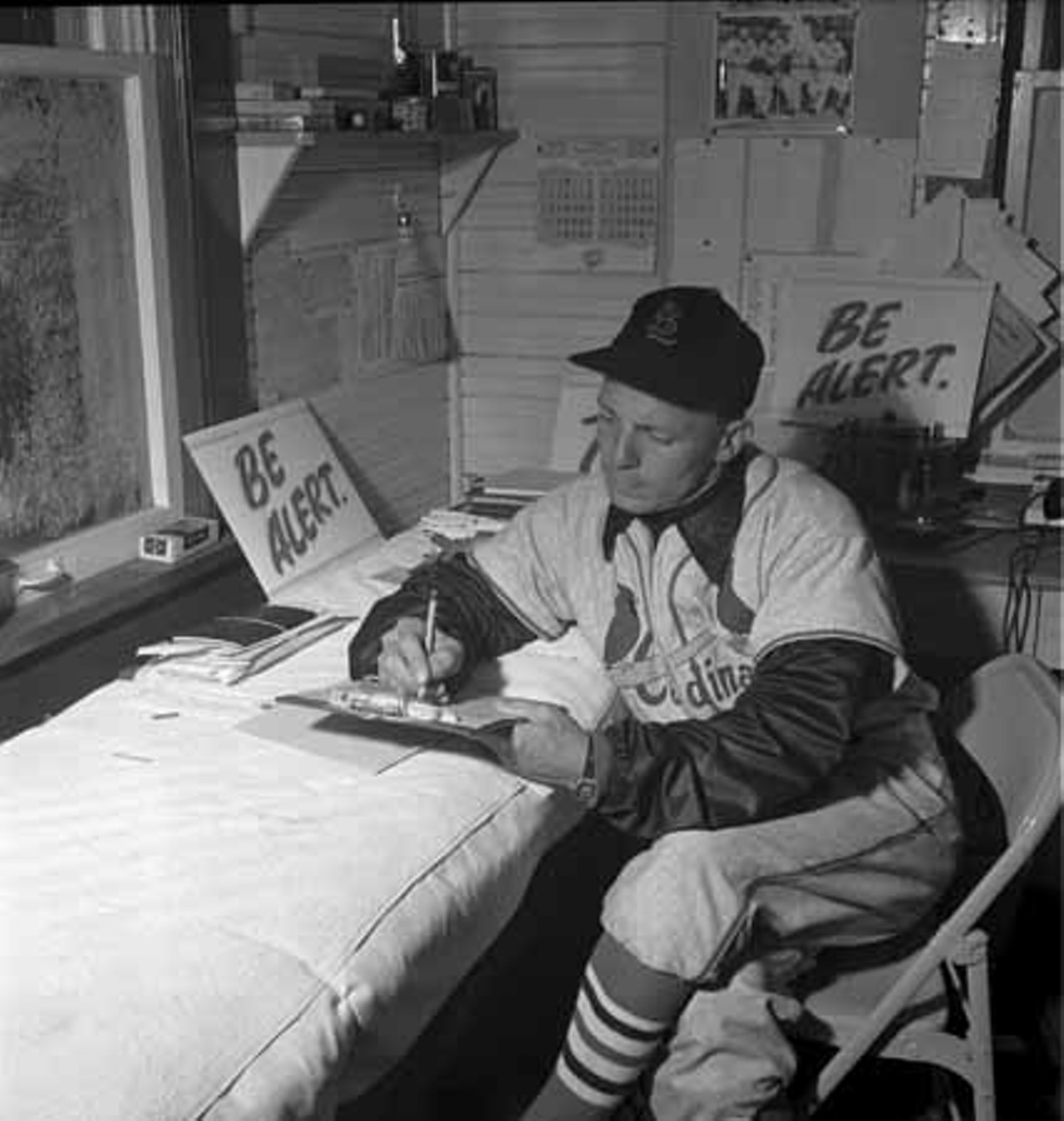 1952. Manager Eddie Stanky in his office at the Cardinals spring training facility in St. Petersburg, Fla.