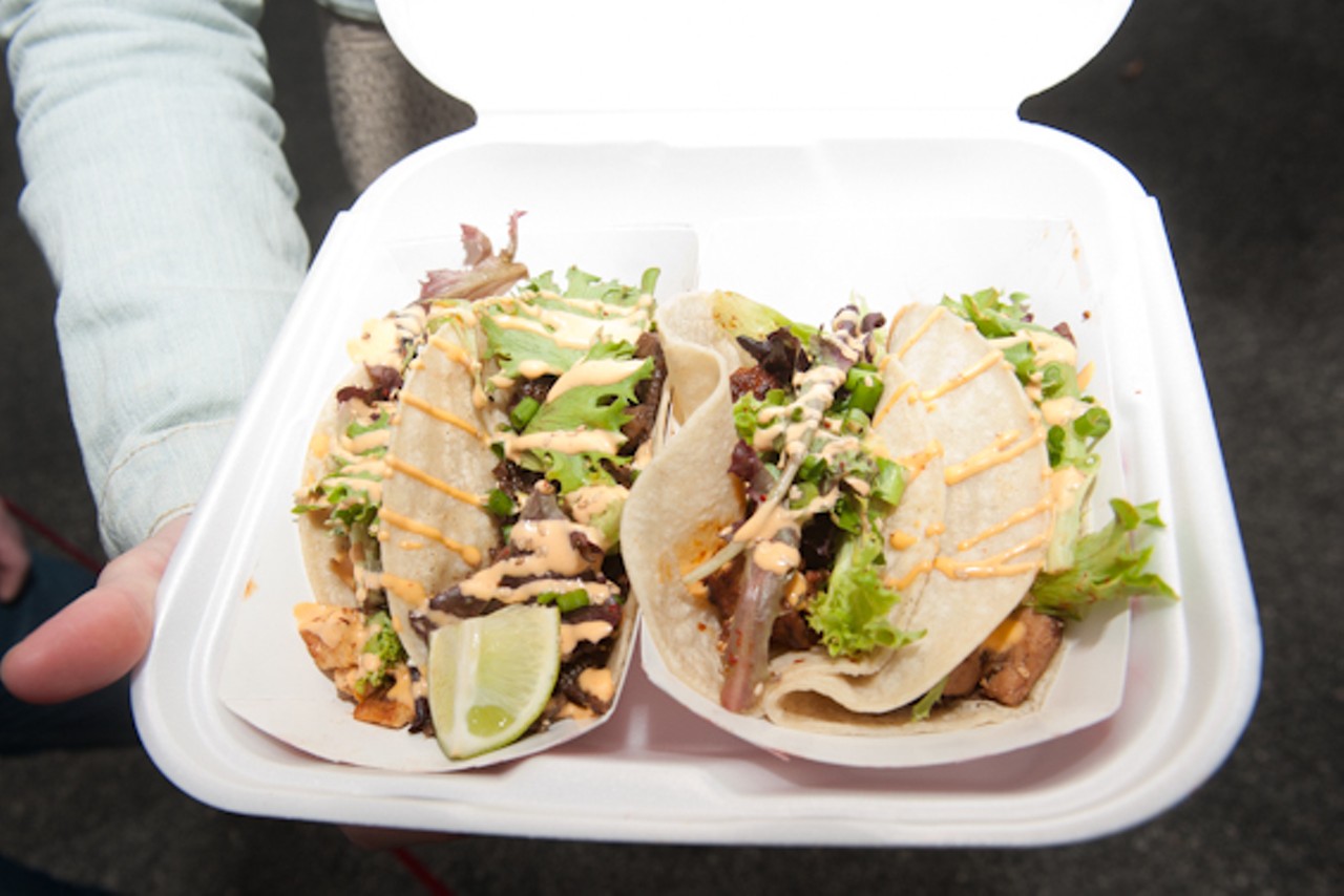 Steak, tofu, chicken and pork tacos from Seoul Taco.