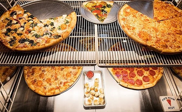 A selection of slices from Pie Guy, one of our critic's picks for respectable New York style pizza in St. Louis.