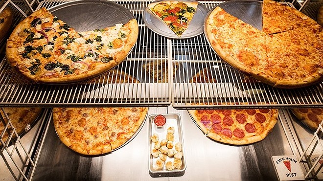 A selection of slices from Pie Guy, one of our critic's picks for respectable New York style pizza in St. Louis.