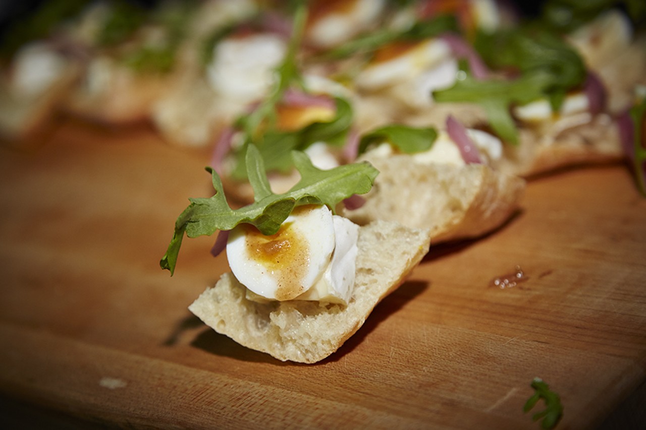 A Baby B.E.A.R. (brie, egg, arugula, apple butter and red onion) from Yolklore.