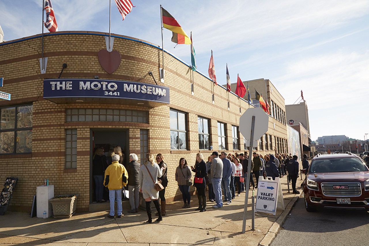 Guests line up outide the Moto Museum.