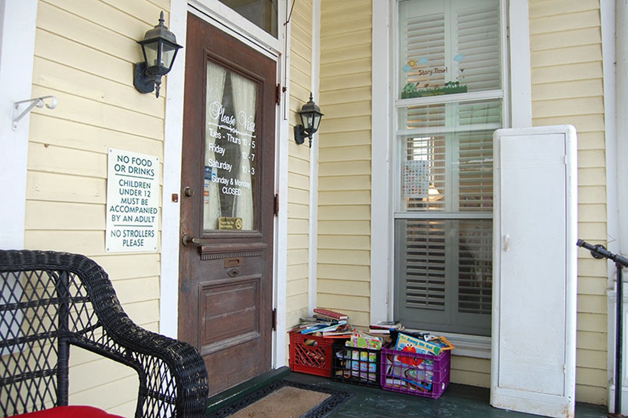 Free books sit on the front porch. Inside, you'll find a plethora of deals as well -- 60 percent off used hardcovers, 50 percent off used paperbacks and10% off new books and gifts. And this isn't some kind of holiday special -- those are the prices, all year round.