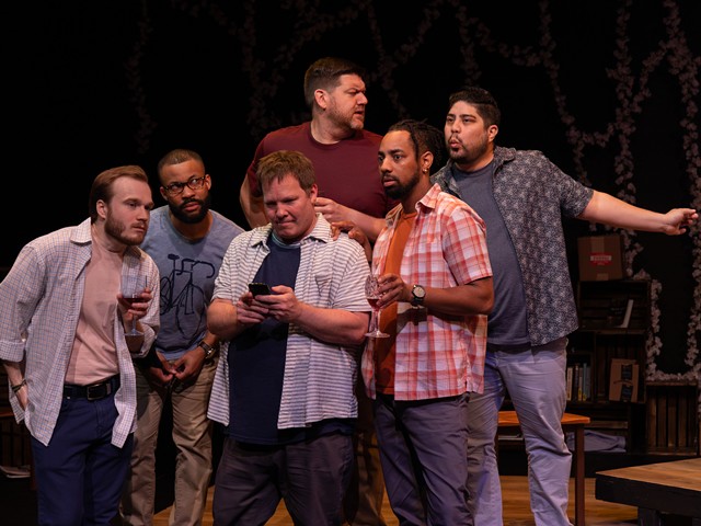 A group of friends in Tesseract Theatre Company's The Inheritance.