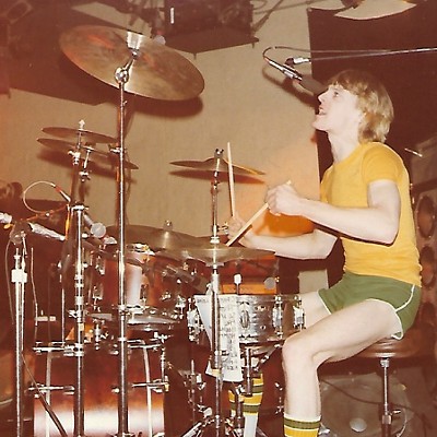Stewart Copeland playing with The Police on March 16, 1979.