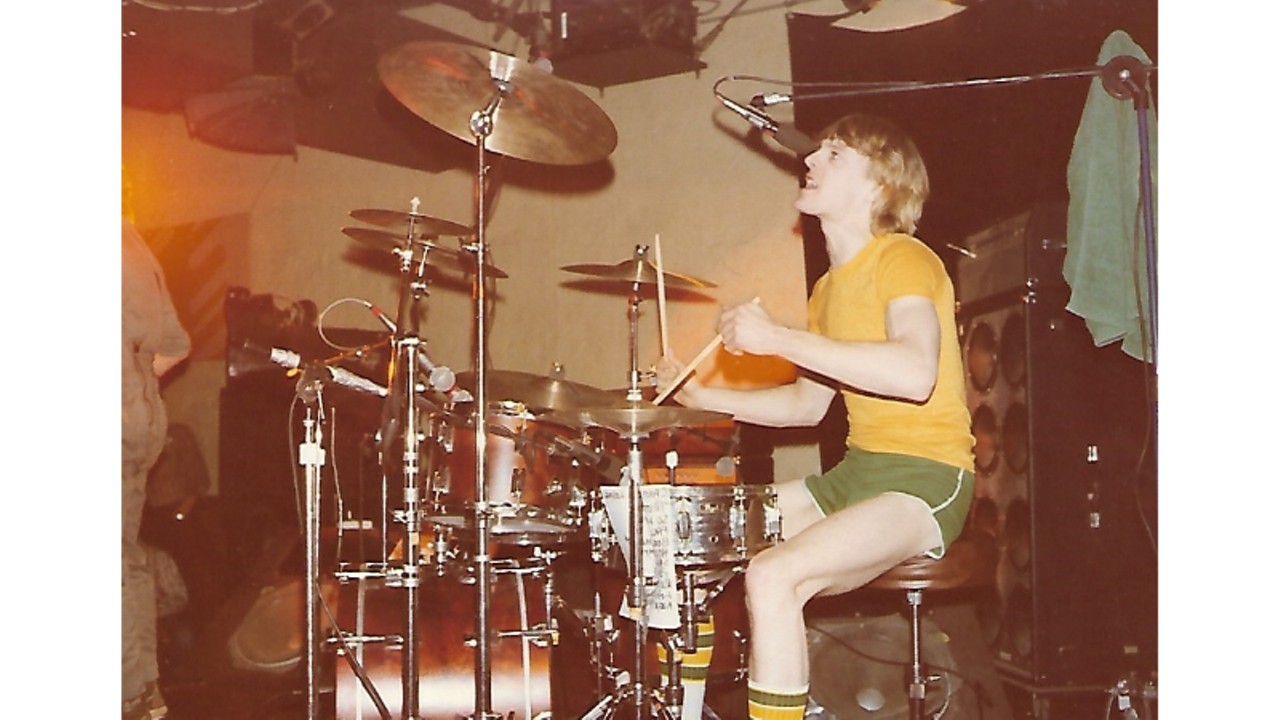 Stewart Copeland playing with The Police on March 16, 1979.
