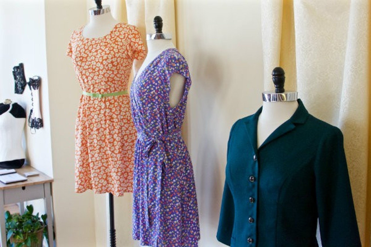 Clothing for sale at the shop includes both day and evening wear. Photo by Emily Higginbotham