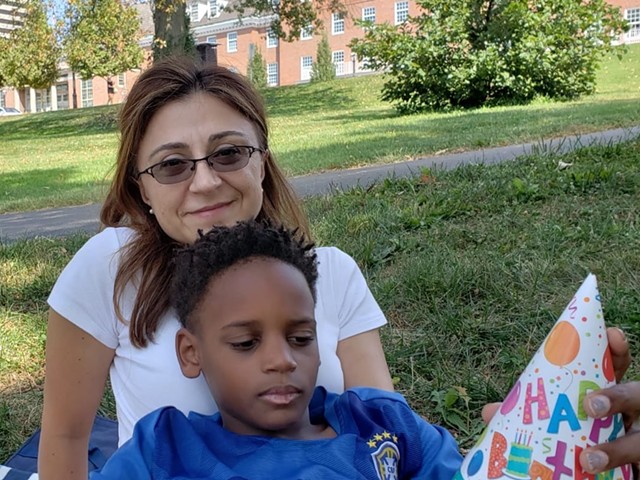 Lea-Rachel Kosnik with her son.