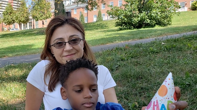 Lea-Rachel Kosnik with her son.