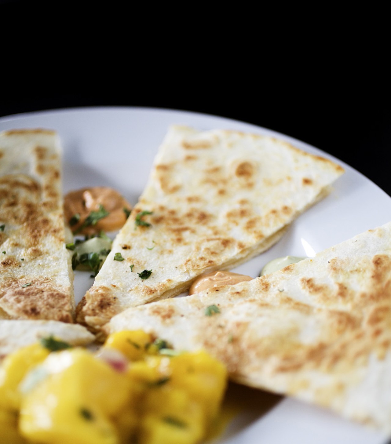 Also from the appetizer list comes three different types of quesadilla. You can get the grilled portabella, chicken, or shrimp quesadilla. They all come with mango salsa on the side.