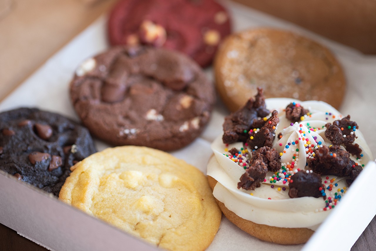 Cookies can come topped with icings and toppings.