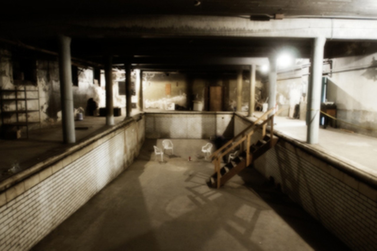 The haunted basement swimming pool in the hotel turned mall, the Mineral Springs. Alton, Illinois.