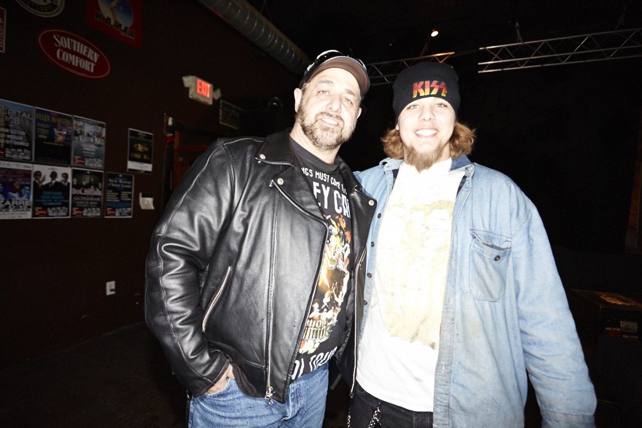 Jon Self(left) with son Ian(right) came all the way from Rockport, Indiana to see Anvil on February 19, 2015.
