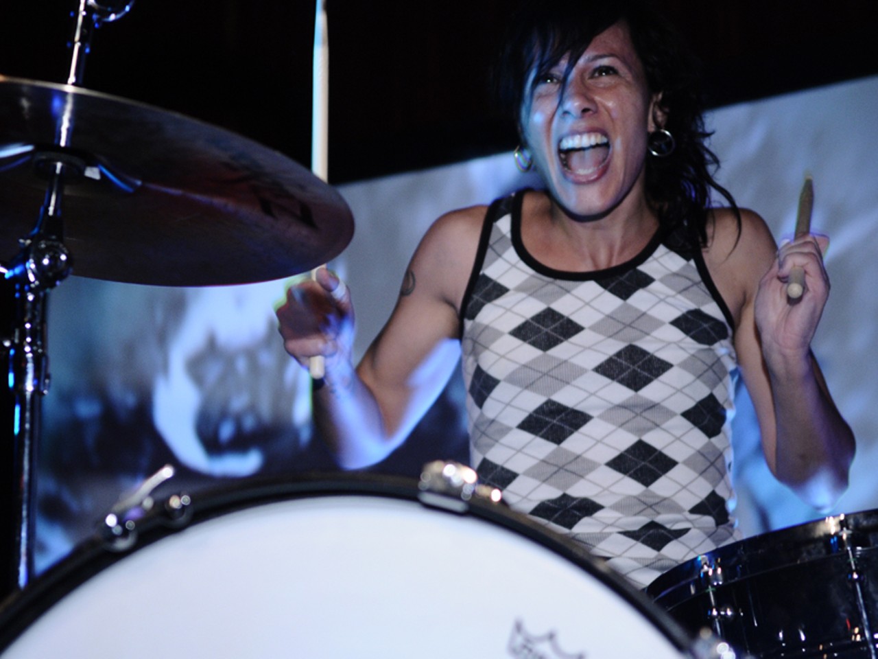 Kim Schifino of Matt and Kim, who smiles all the time. See more photos from the show Matt and Kim show on August 23 right here.