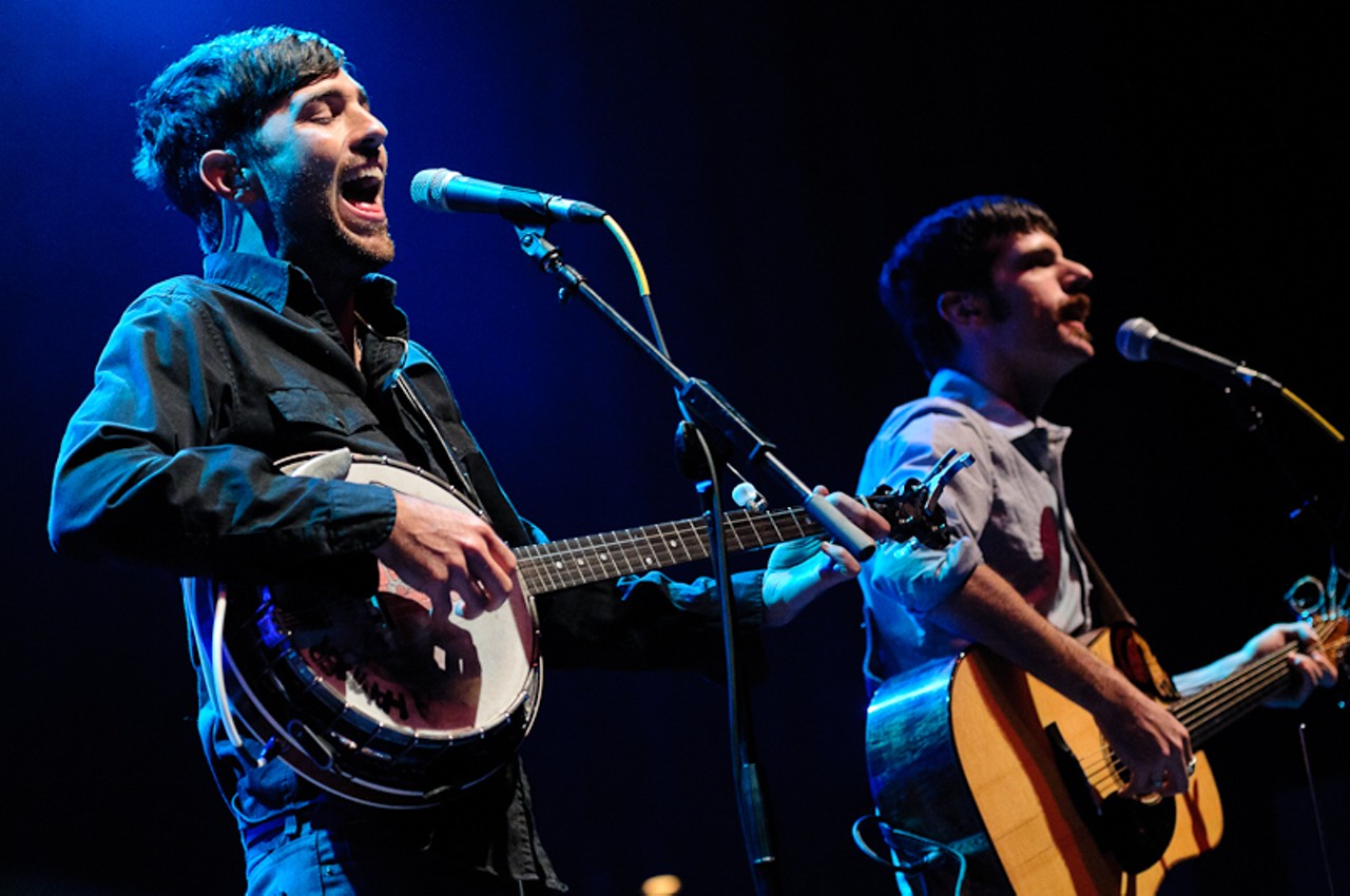 The Avett Brothers performing at The Pageant.