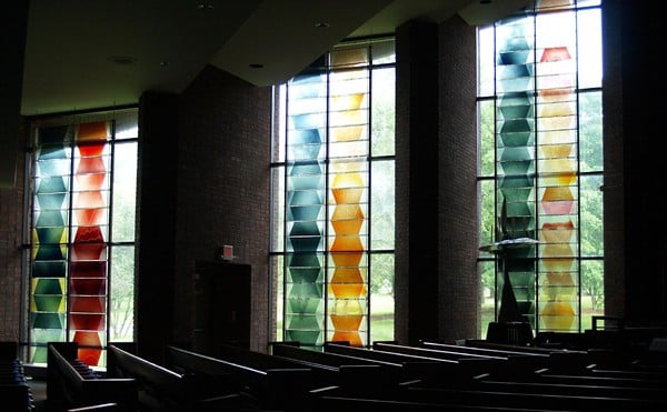 Chihuly windows at Congregation Shaare Emeth.