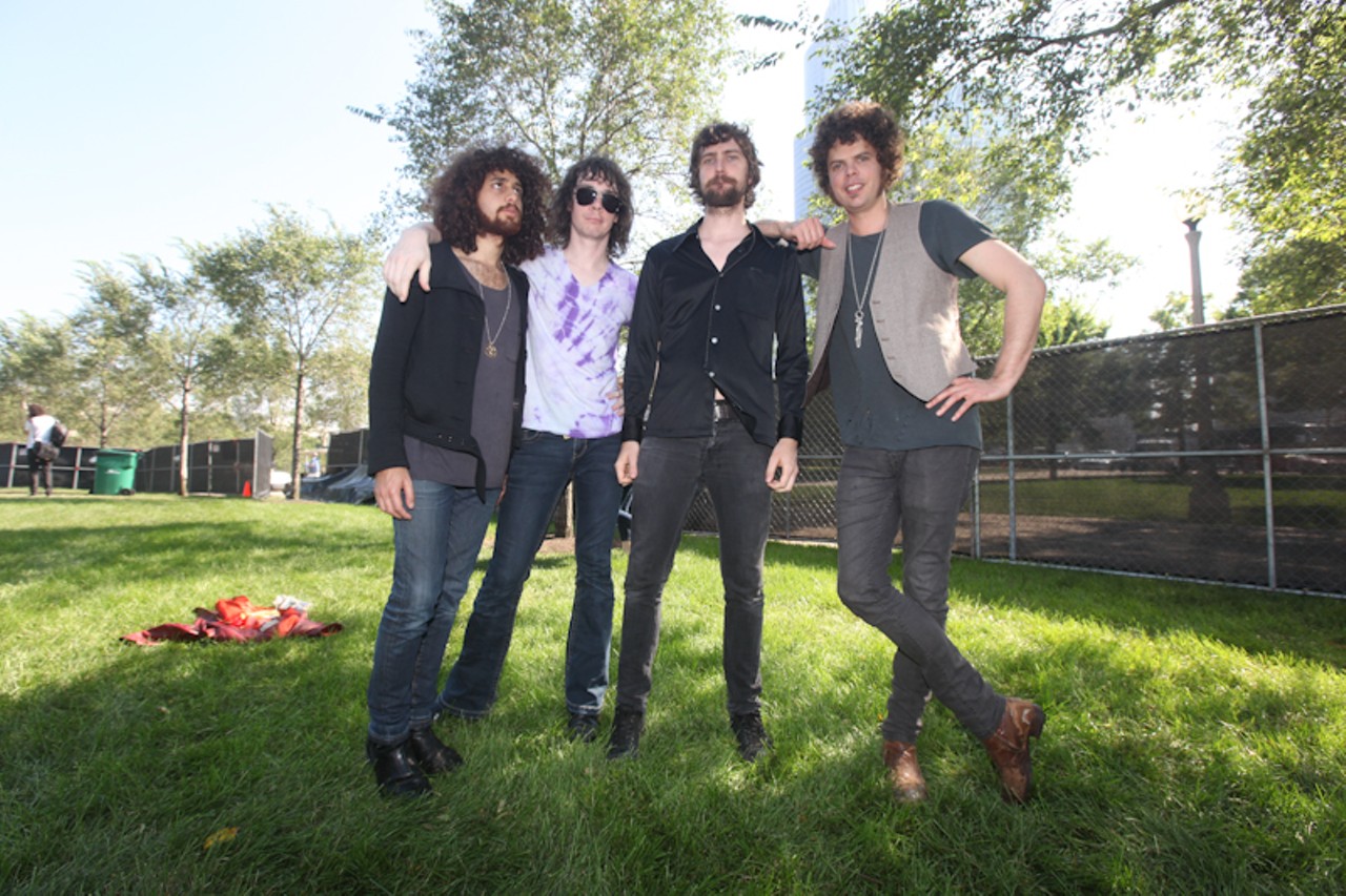 Wolfmother pose for a photo on Sunday.