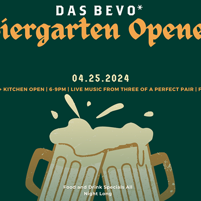 Biergarten Opener and Live Music from Three of a Perfect Pair