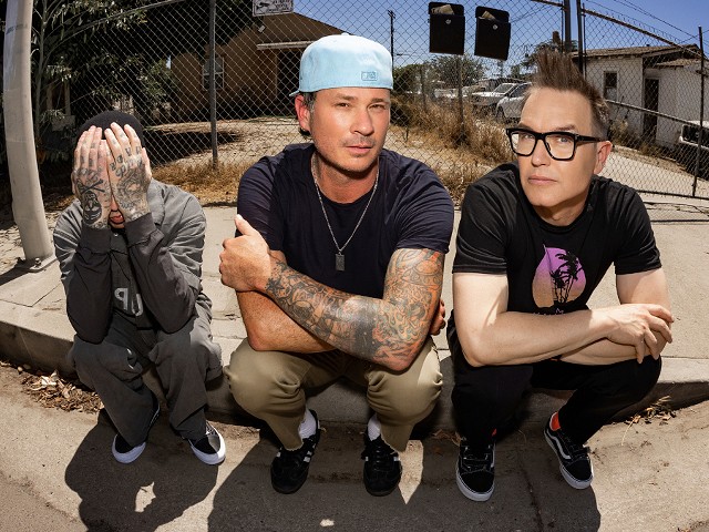Blink-182's original lineup, Mark Hoppus, Tom DeLonge and Travis Barker, released an album, One More Time ..., this year.