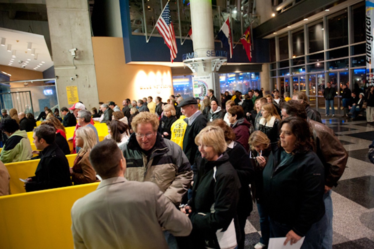 The crowd in the lobby prior to the show.