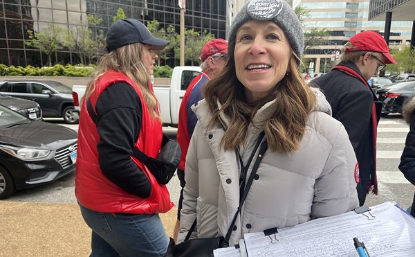Dana Sandweiss gathered signatures outside Opening Day at Busch Stadium.