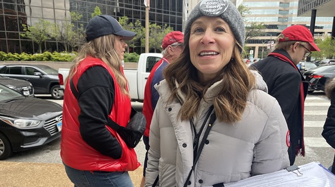 Dana Sandweiss gathered signatures outside Opening Day at Busch Stadium.