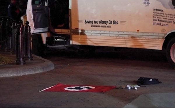 Investigators reportedly pulled a Nazi flag out of the U-Haul.